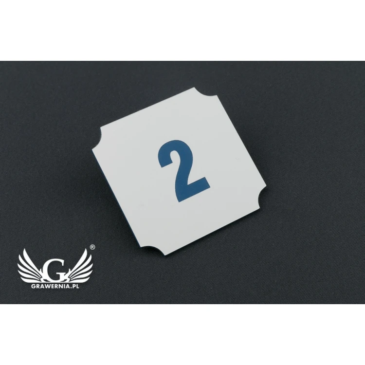 Door Numbering - White with Colorful Engraving - ND015 - Size 50x50mm