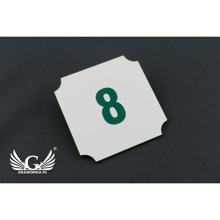 Door Numbering - White with Colorful Engraving - ND015 - Size 50x50mm