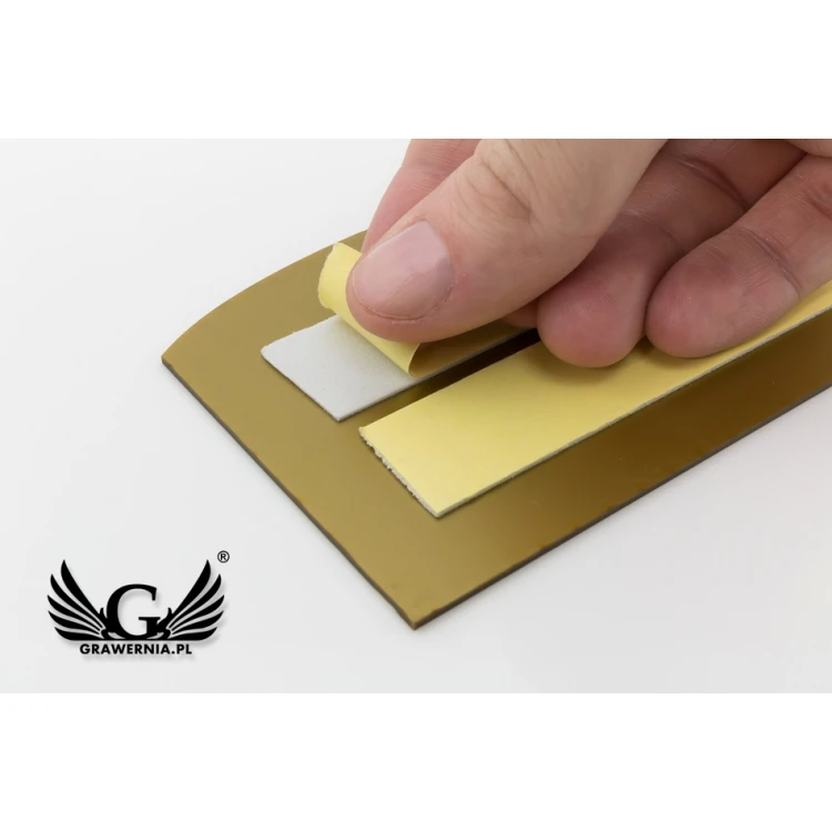 Door Numbering - Matte Black Exterior with Gold Engraving - ND023 - Size 150x70mm