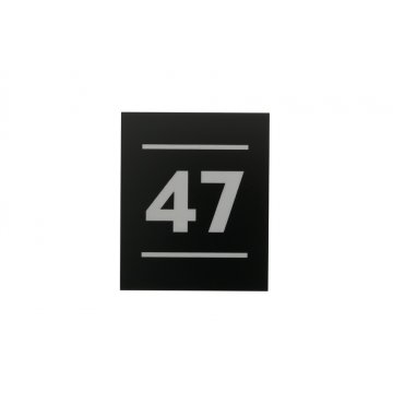 Door Numbering - Matte Black with Silver Matte Engraving - ND027 - Size 100x120mm