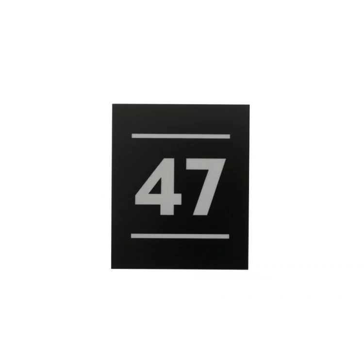 Door Numbering - Matte Black with Silver Matte Engraving - ND027 - Size 100x120mm