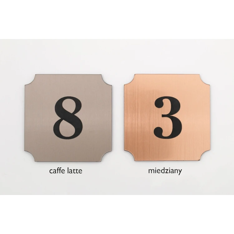 Door Numbering - Copper or Caffe Latte - ND017 - Size 50x50mm