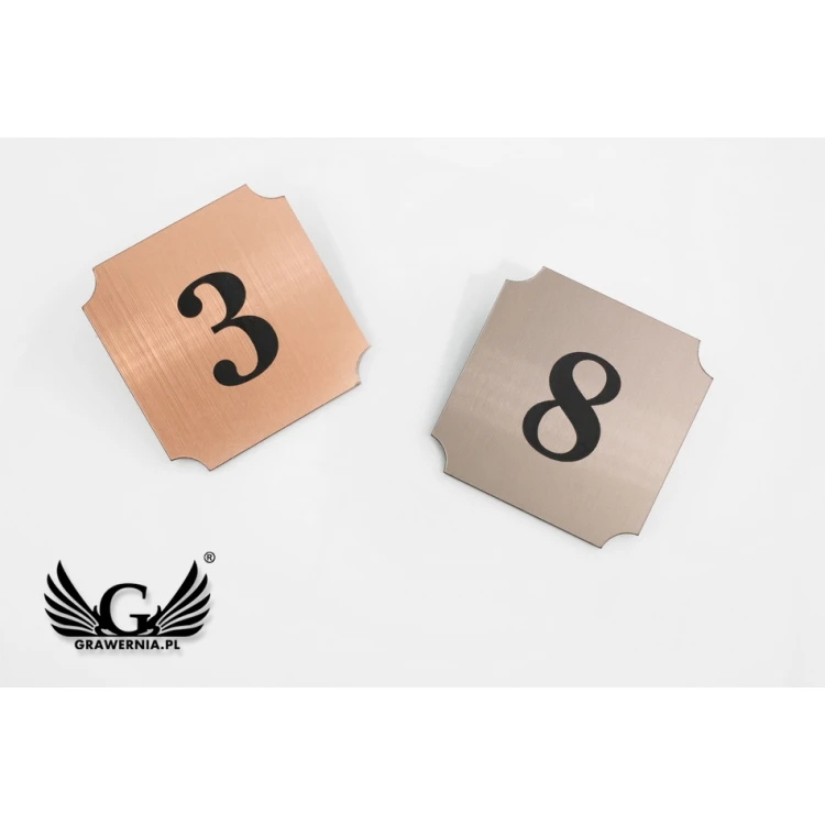 Door Numbering - Copper or Caffe Latte - ND017 - Size 50x50mm