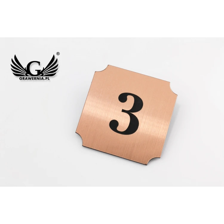 Door Numbering - Copper or Caffe Latte - ND017 - Size 50x50mm