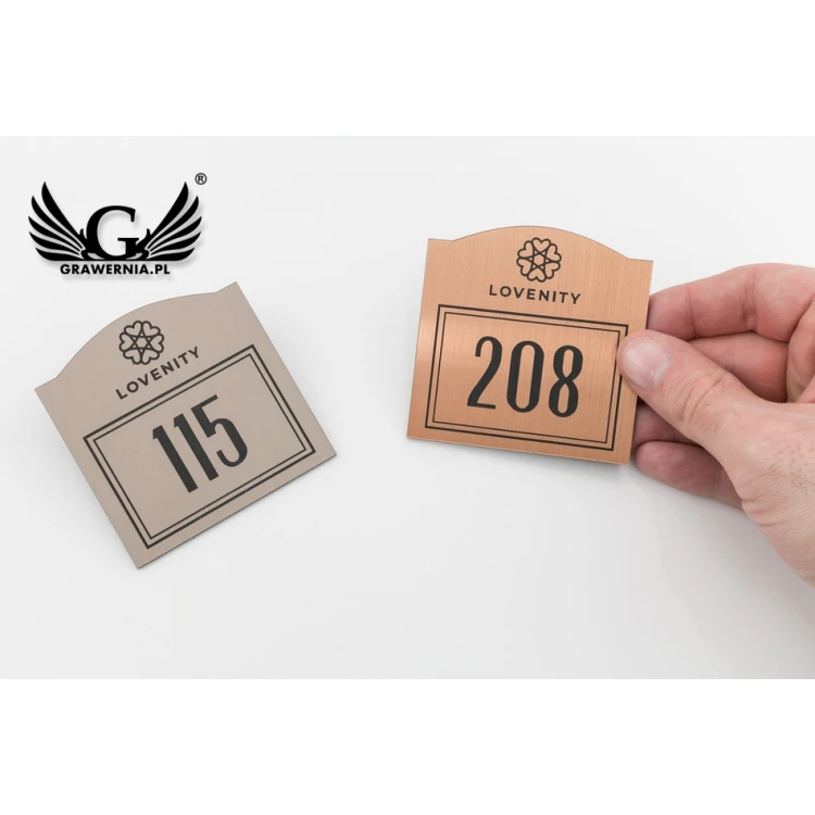 Door Numbering - Copper or Caffe Latte - ND022 - Size 70x70mm