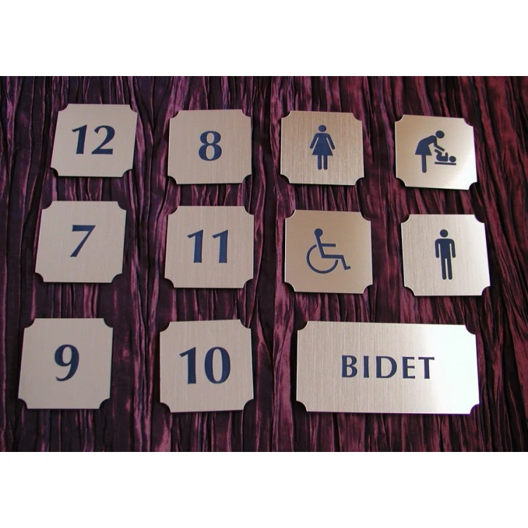 Door Numbering - Gold - ND005 - size 50x50mm
