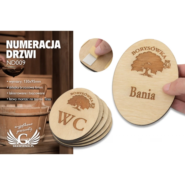 Wooden Door Plaques - ND009 - size 130x95mm