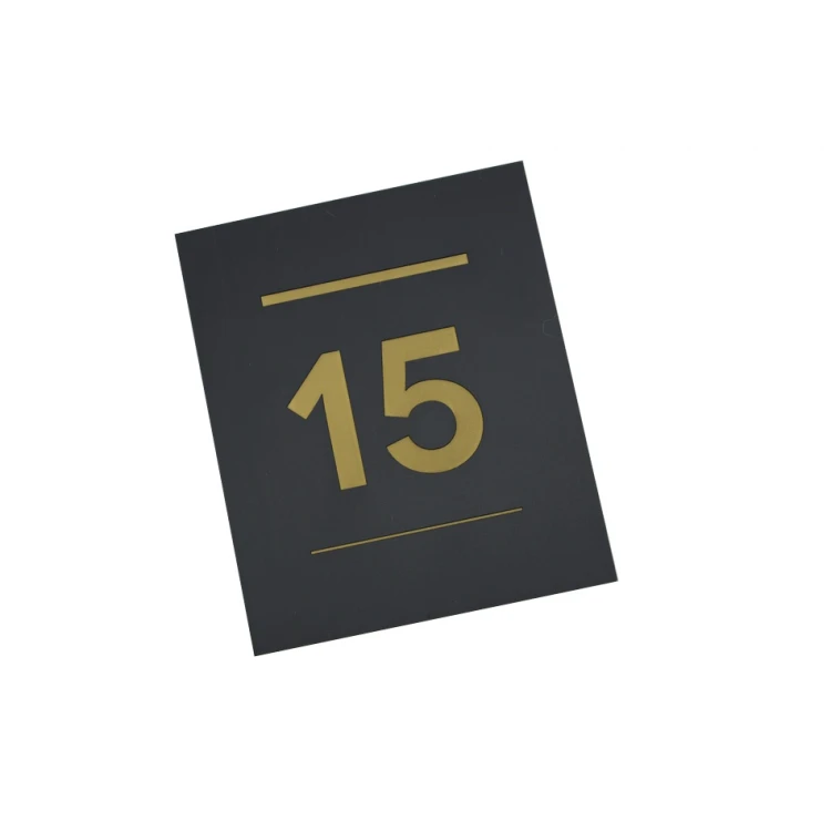 Door Numbering - ND014 - Black Matte Engraving Laminate Exterior - Size 100x120mm