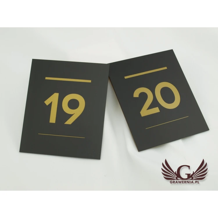 Door Numbering - ND014 - Black Matte Engraving Laminate Exterior - Size 100x120mm