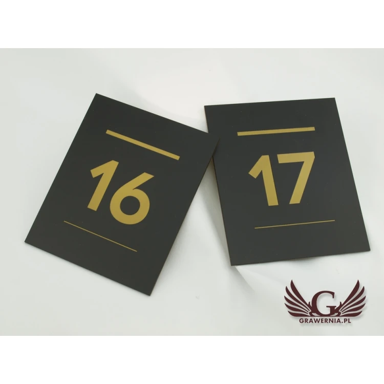 Door Numbering - ND014 - Black Matte Engraving Laminate Exterior - Size 100x120mm
