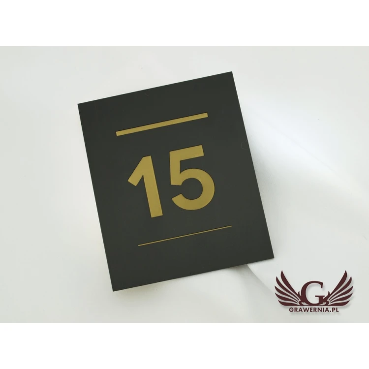 Door Numbering - ND014 - Black Matte Engraving Laminate Exterior - Size 100x120mm