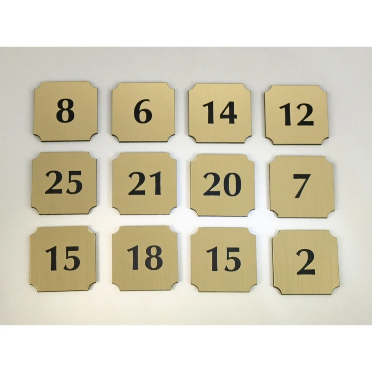 Door Numbering - Gold - ND005 - size 50x50mm