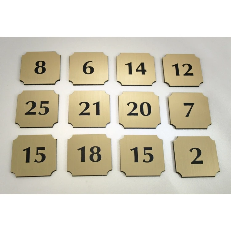 Door Numbering - Gold - ND005 - size 50x50mm