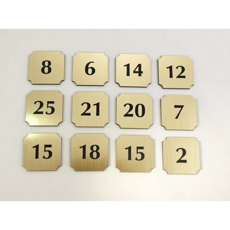 Door Numbering - Gold - ND005 - size 50x50mm