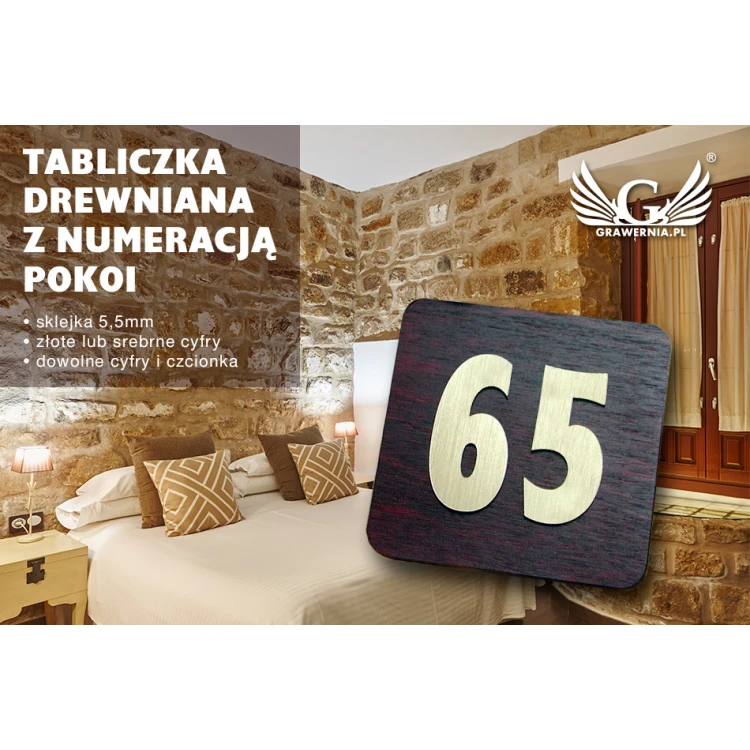 Wooden Plaque with Numbering - ND006 - dim. 100x100mm