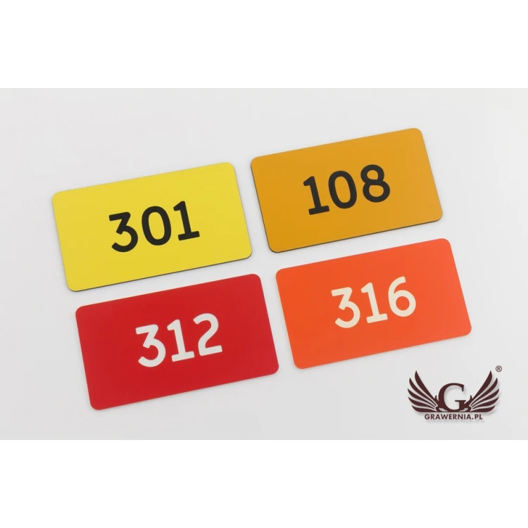 Multicolor Door Numbering - dimensions: 90x50mm - ND024