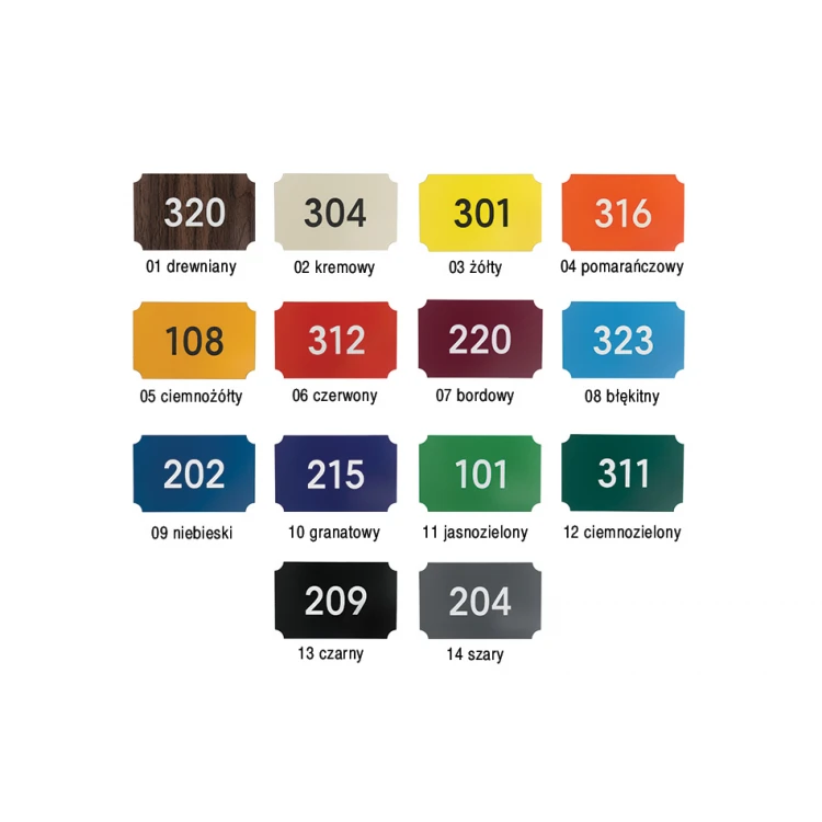 Multicolor Door Numbering - dimensions: 80x50mm - ND025