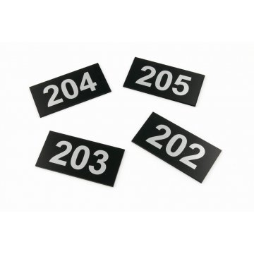 Door Numbering - size 100x50mm - silver engraving laminate 3mm with UV print - TAB250