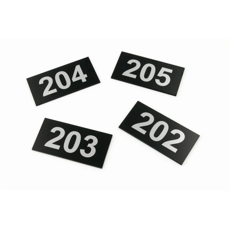 Door Numbering - size 100x50mm - silver engraving laminate 3mm with UV print - TAB250