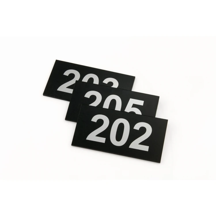 Door Numbering - size 100x50mm - silver engraving laminate 3mm with UV print - TAB250