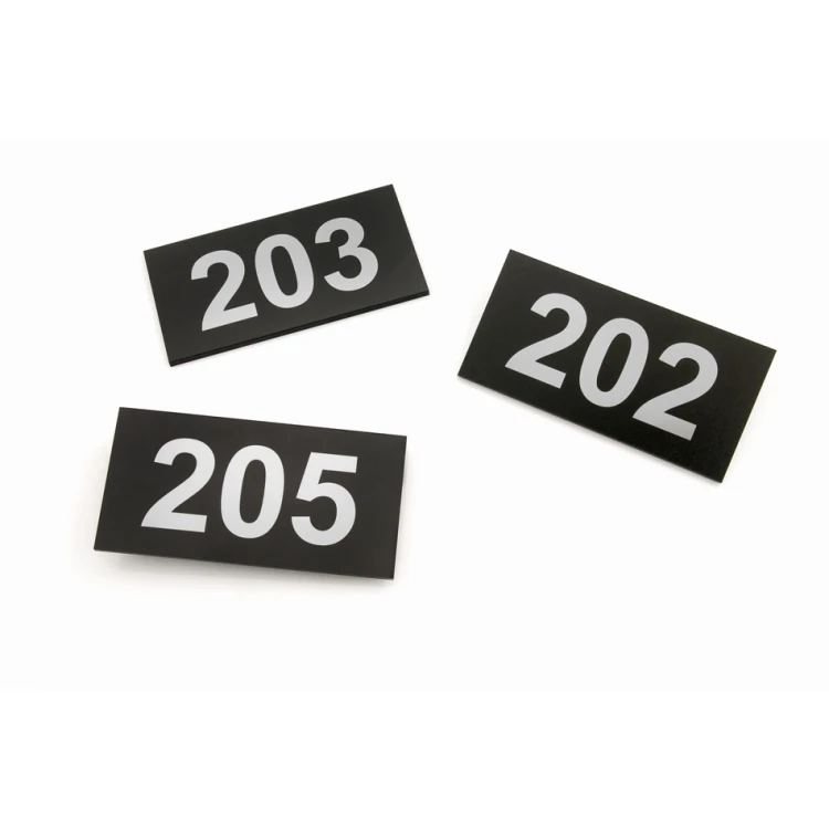Door Numbering - size 100x50mm - silver engraving laminate 3mm with UV print - TAB250