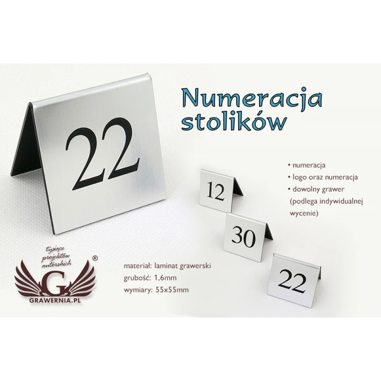 Table Numbering - NS004 SILVER design