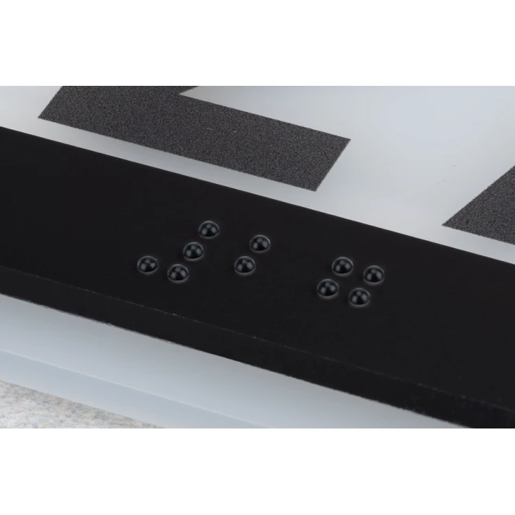 Numbering - Braille lettering plaque - size 75x75mm - frosted acrylic and ADA - NORD - TAB330