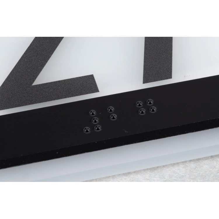 Numbering - Braille lettering plaque - size 75x75mm - frosted acrylic and ADA - NORD - TAB330