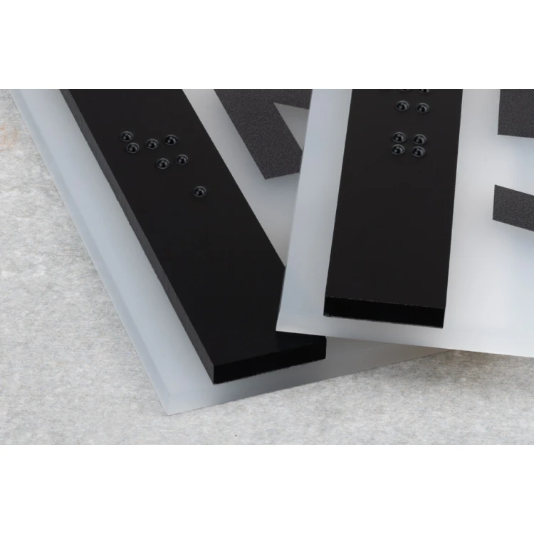 Numbering - Braille lettering plaque - size 75x75mm - frosted acrylic and ADA - NORD - TAB330