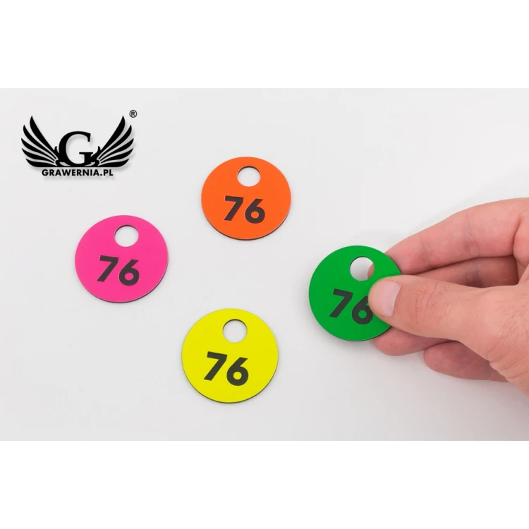 Engraved Locker Numbers - GREGOR NEON - size 40x40mm - thickness 1.6mm - NSZ007