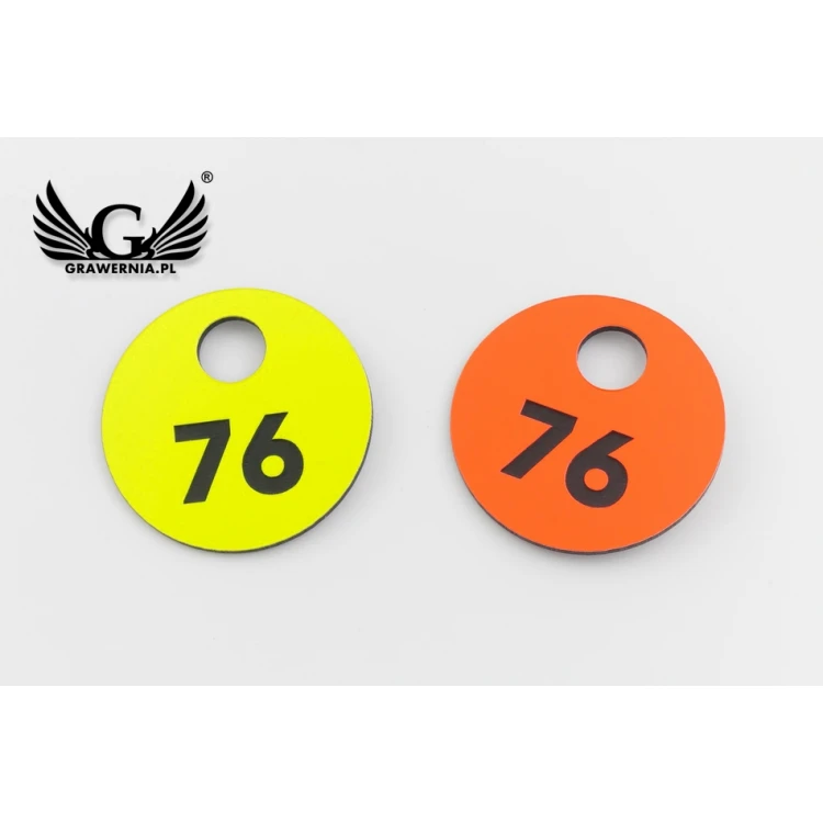 Engraved Locker Numbers - GREGOR NEON - size 40x40mm - thickness 1.6mm - NSZ007