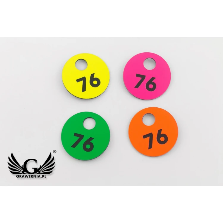 Engraved Locker Numbers - GREGOR NEON - size 40x40mm - thickness 1.6mm - NSZ007