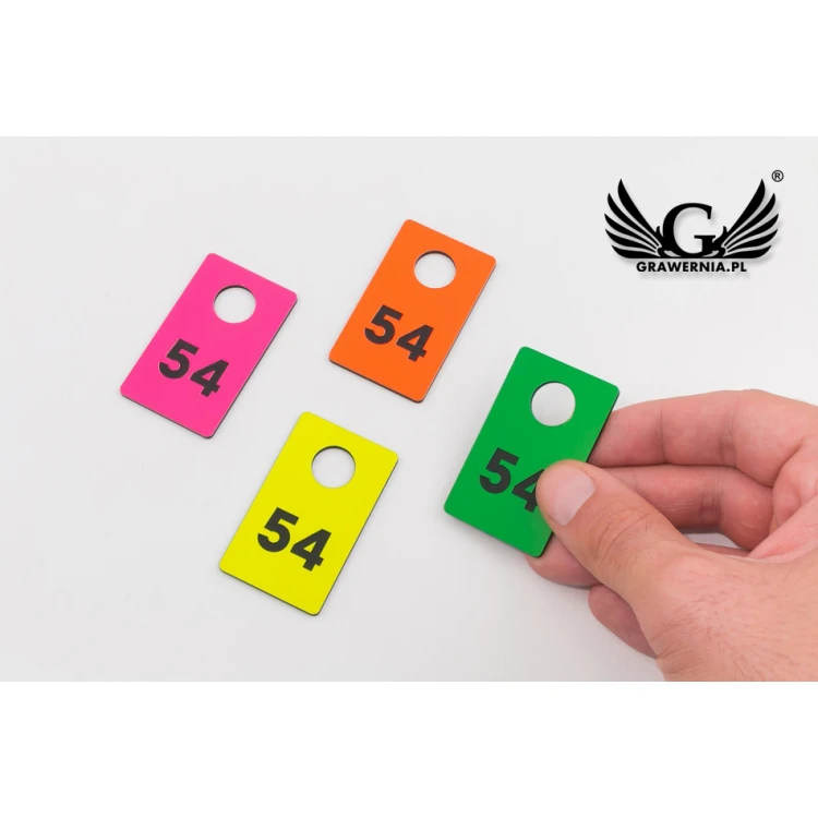Engraved Locker Numbers - RECTANGLE NEON - size 30x50mm - thickness 1.6mm - NSZ009