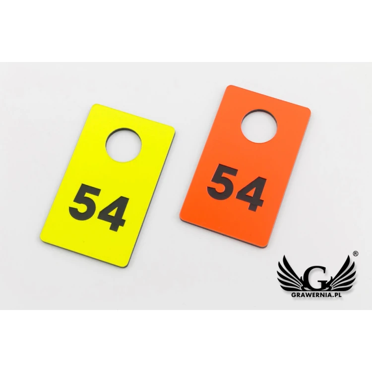 Engraved Locker Numbers - RECTANGLE NEON - size 30x50mm - thickness 1.6mm - NSZ009