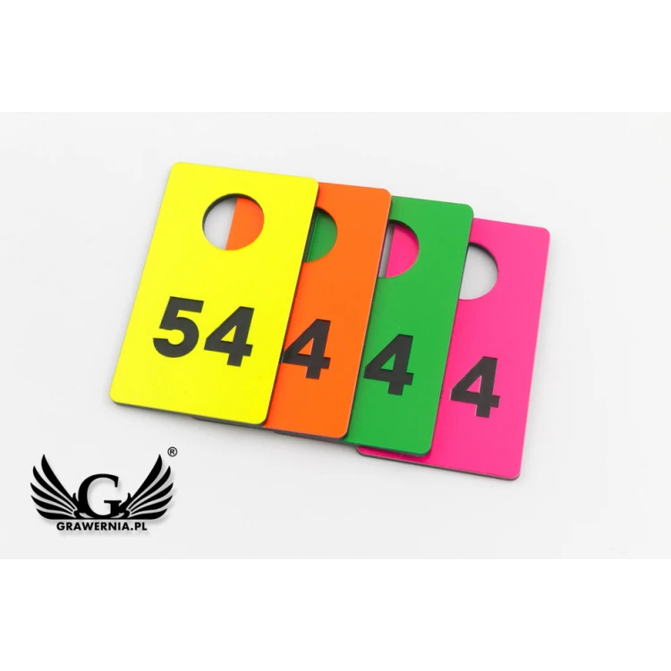 Engraved Locker Numbers - RECTANGLE NEON - size 30x50mm - thickness 1.6mm - NSZ009