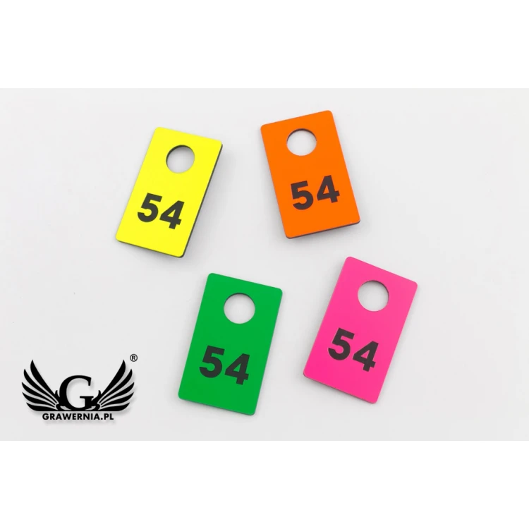 Engraved Locker Numbers - RECTANGLE NEON - size 30x50mm - thickness 1.6mm - NSZ009