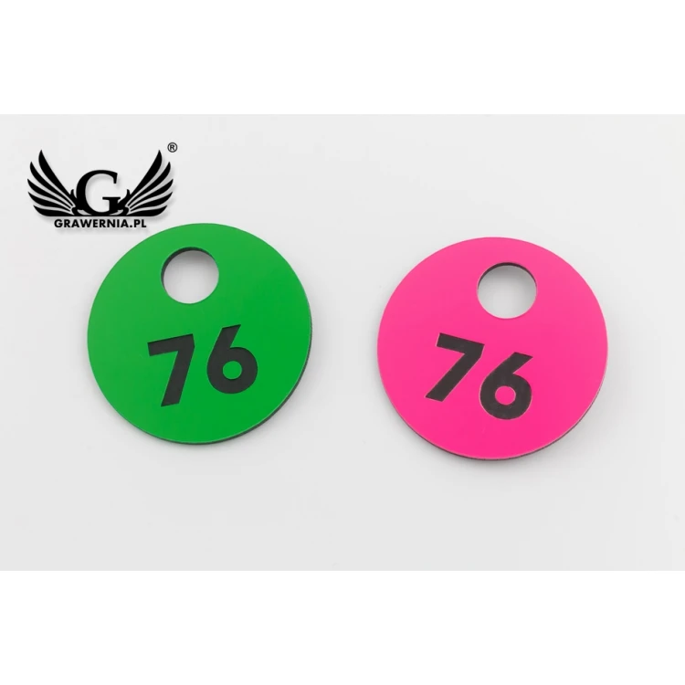 Engraved Locker Numbers - GREGOR NEON - size 40x40mm - thickness 1.6mm - NSZ007