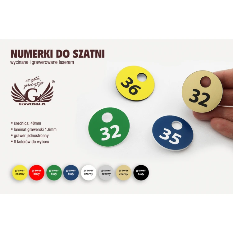 Locker Numbers - GREGOR - Various Colors - 40x40mm - Thickness 1.6mm