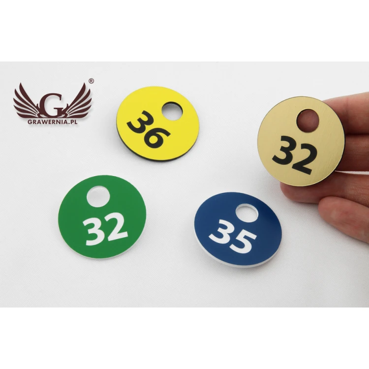 Locker Numbers - GREGOR - Various Colors - 40x40mm - Thickness 1.6mm
