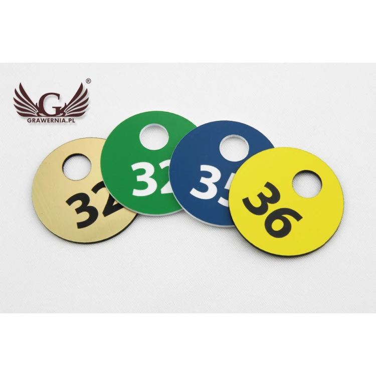 Locker Numbers - GREGOR - Various Colors - 40x40mm - Thickness 1.6mm