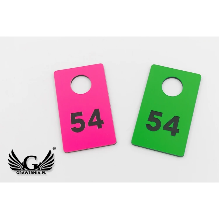 Engraved Locker Numbers - RECTANGLE NEON - size 30x50mm - thickness 1.6mm - NSZ009