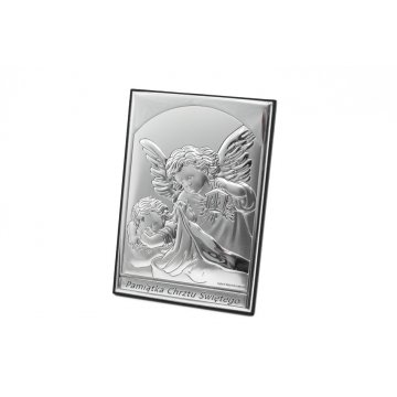 Silver Guardian Angel Picture Baptism Keepsake 9x13cm - 6669S/2X