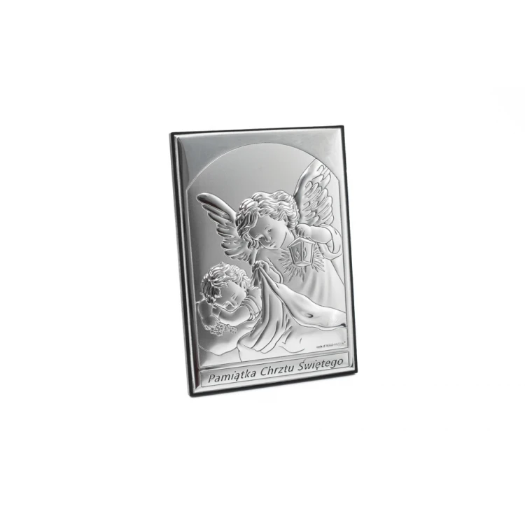 Silver Guardian Angel Picture Baptism Keepsake 9x13cm - 6669S/2X