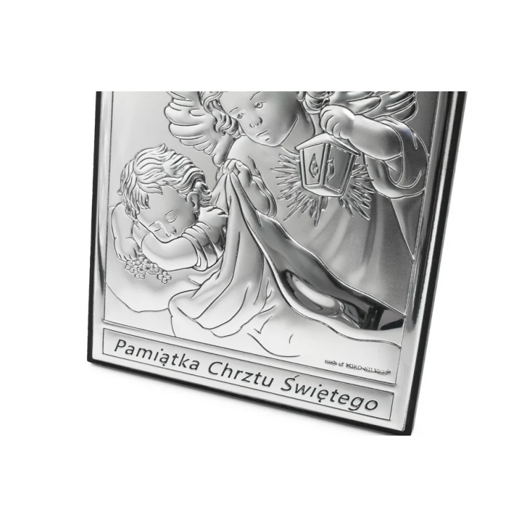 Silver Guardian Angel Picture Baptism Keepsake 9x13cm - 6669S/2X