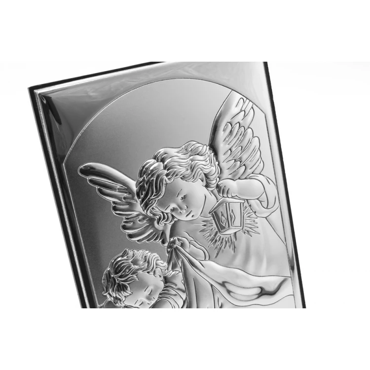 Silver Guardian Angel Picture Baptism Keepsake 9x13cm - 6669S/2X