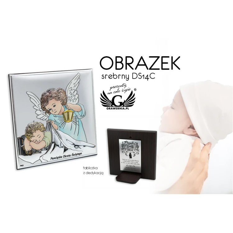 Silver Picture Your Guardian Angel 11x11 cm - DS14/2C
