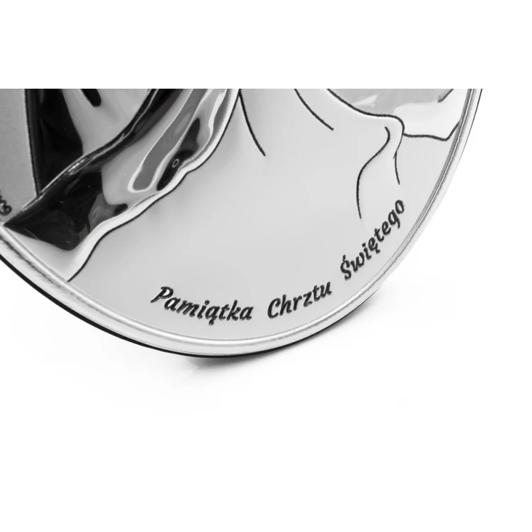 Silver Picture of Angel with Lantern over Child, size 10.5x14.5cm - DS27/2