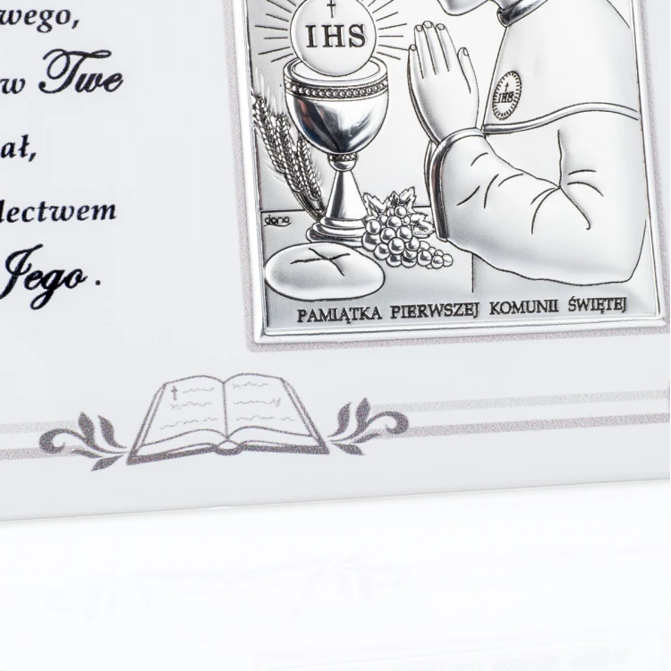 Silver Picture for Boy - First Holy Communion Keepsake - size 18x13cm - DS08/04/1O