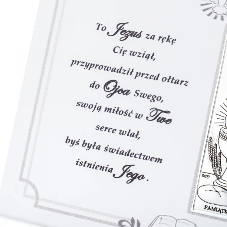 Silver Picture for a Girl - First Holy Communion Keepsake - size 18x13cm - DS08/04/1A