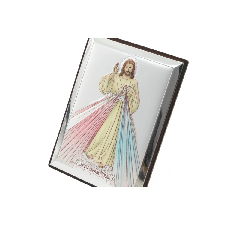 Silver Picture of Merciful Jesus - Jesus I Trust in You - size 8x11cm - 31136CER
